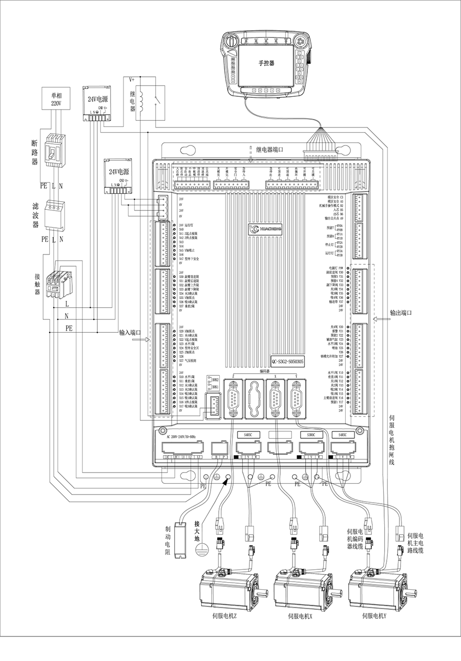 好友娱乐注塑机械手控制系统QC-S3G接线图